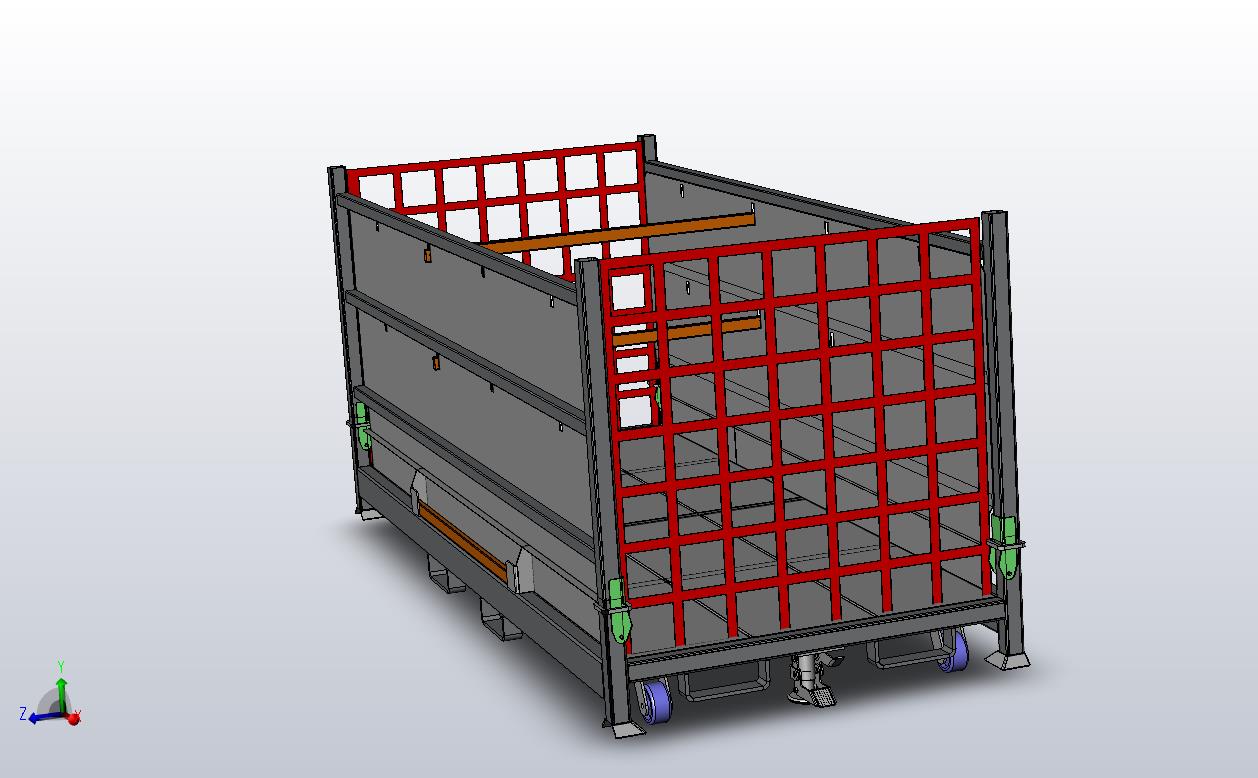 Foldable Steel Container End View